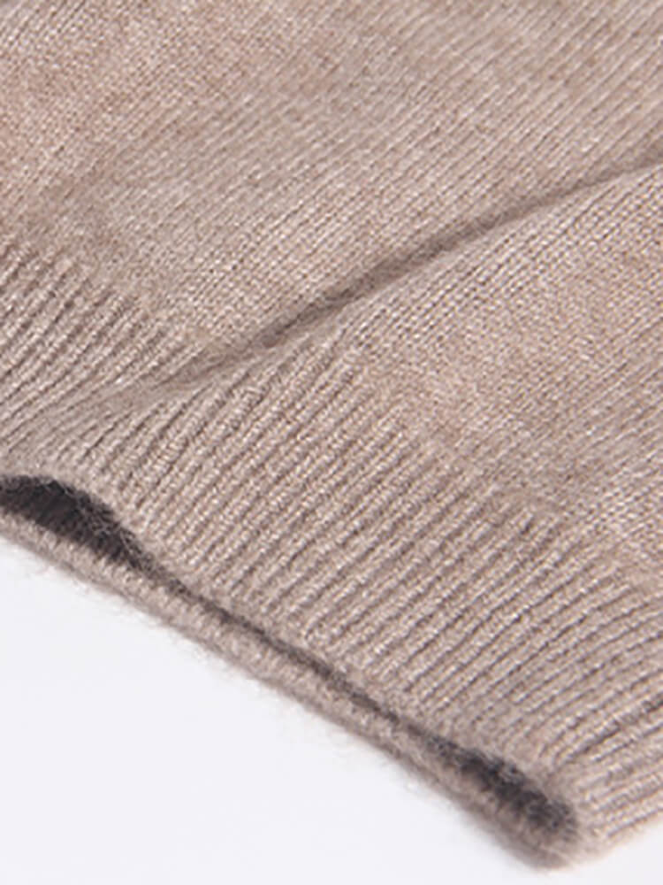 Kids Cozy Brown Mushroom Knit Cashmere Pullover Sweater